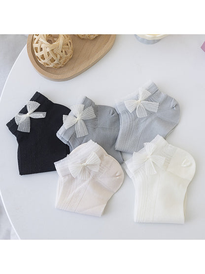 Rufia - Sweet Muted Bow Casual Ankle Socks