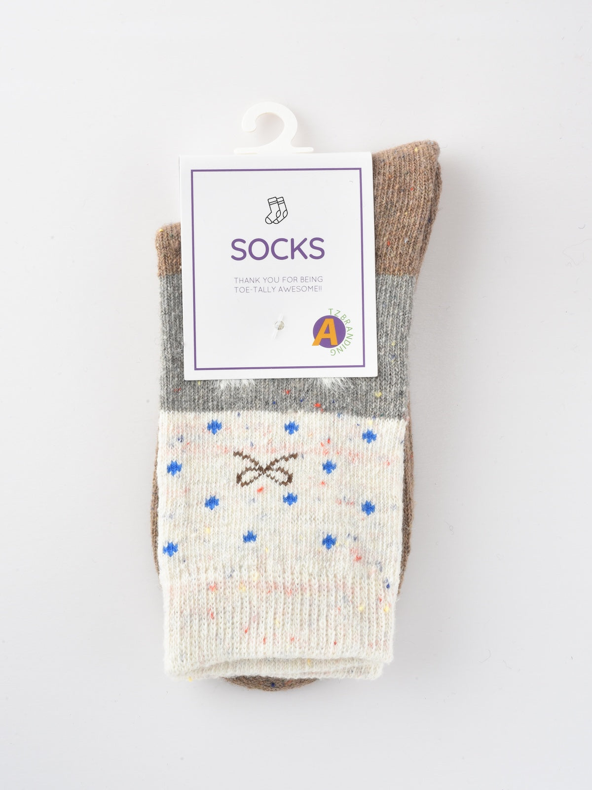 Rufia - Gray and White Dog Pattern Thick Warm Socks