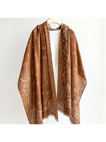 Scarvii - Summer Muted Paisley Print Wrap Scarf
