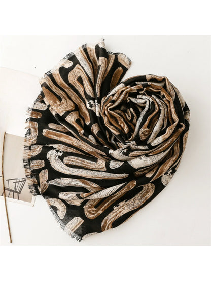 Scarvii - Abstract Brushstroke Pattern Scarf