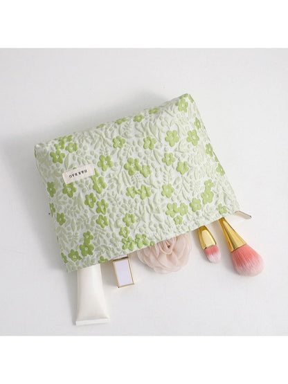 Cosbai - Light Green Floral Toiletry Organizer Bag