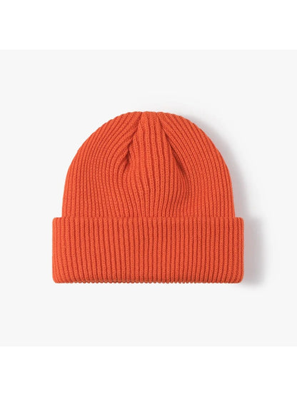 Haila - Solid Ribbed Cuffed Acrylic Knit Beanie