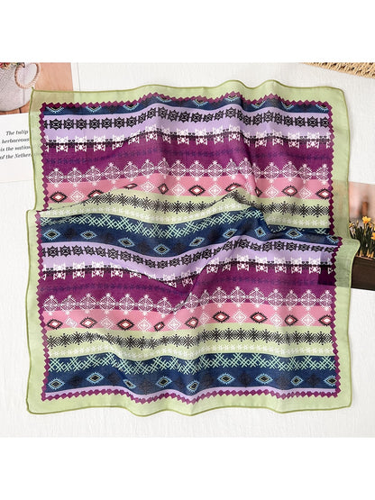 Scarvii - Geometric Print Decorative Square Scarf