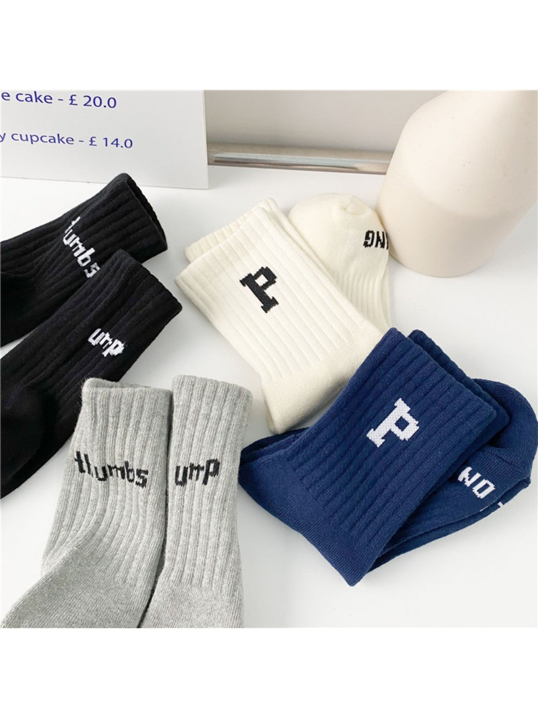 Rufia - Casual Letter Crew Socks product image 1