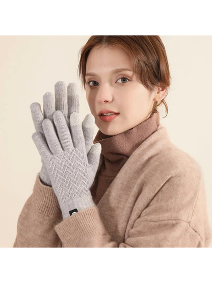 Gloving - Diamond Textured Knit Winter Gloves