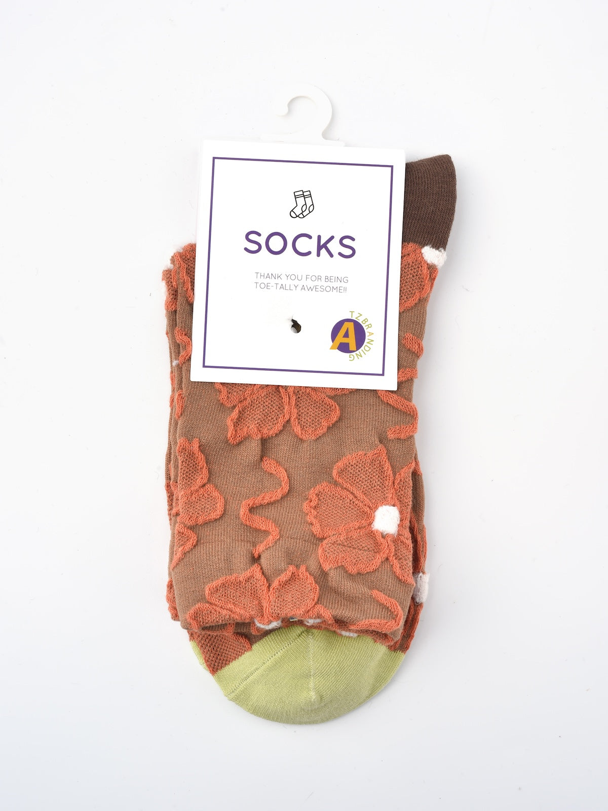 Rufia - Orange Embossed Women's Socks