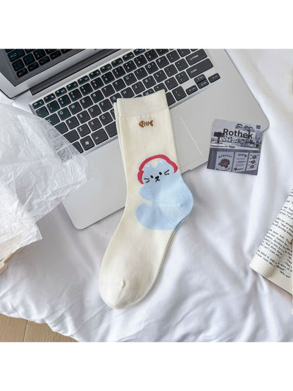 Rufia - Playful Animal Design Crew Socks