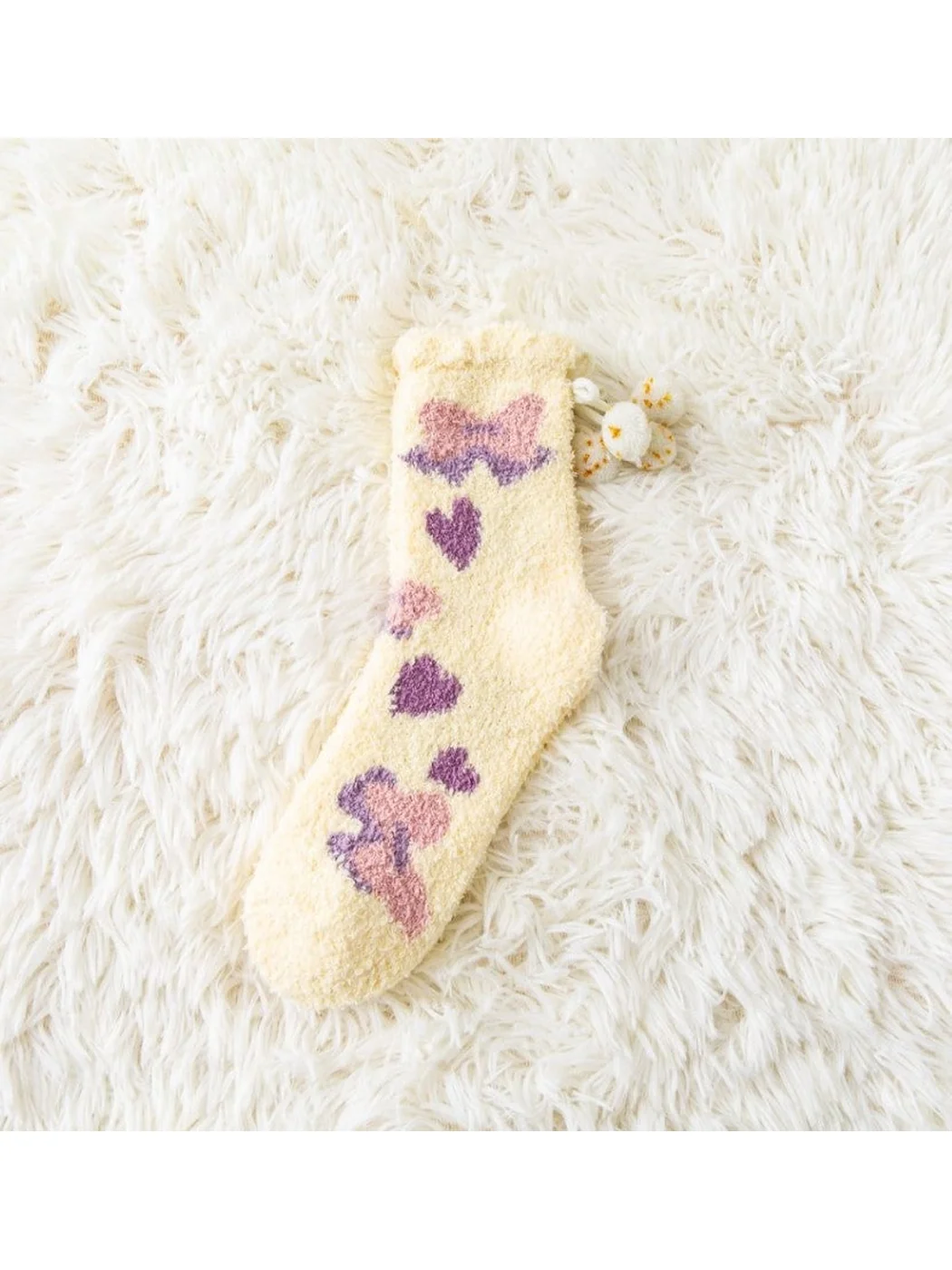 Rufia - Pom-Pom Tie Crew Socks