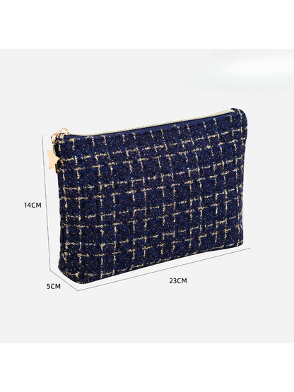 Cosbai - Textured Tweed Travel Pouch