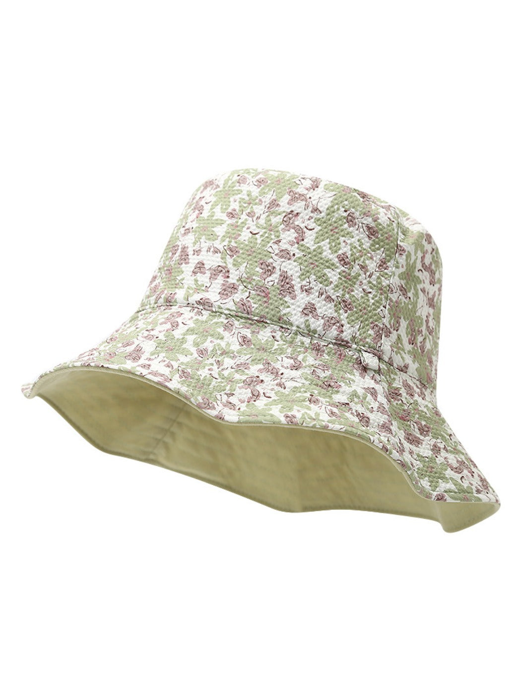 Haila – Floral Print Wide Brim Bucket Hat