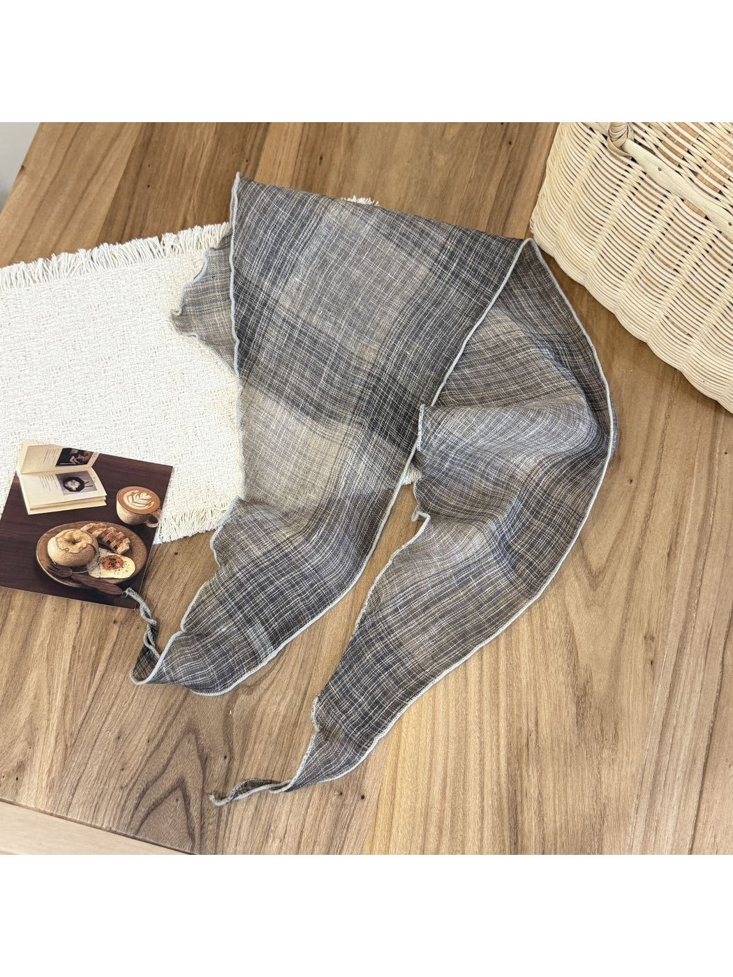 Scarvii Rolled Edge Plaid Triangle Bandana Scarf product image
