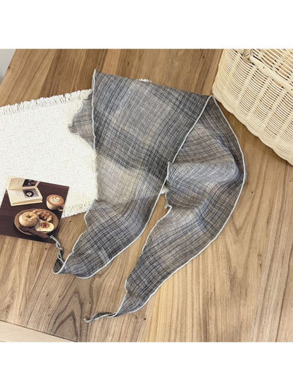 Scarvii Rolled Edge Plaid Triangle Bandana Scarf product image