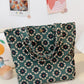 Cosbai - Vintage Canvas Tote Bag with Green Quilted Print
