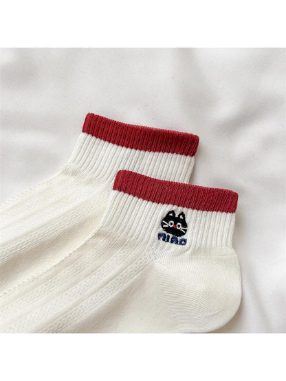 Rufia - Playful Cat and Cherry Ankle Socks
