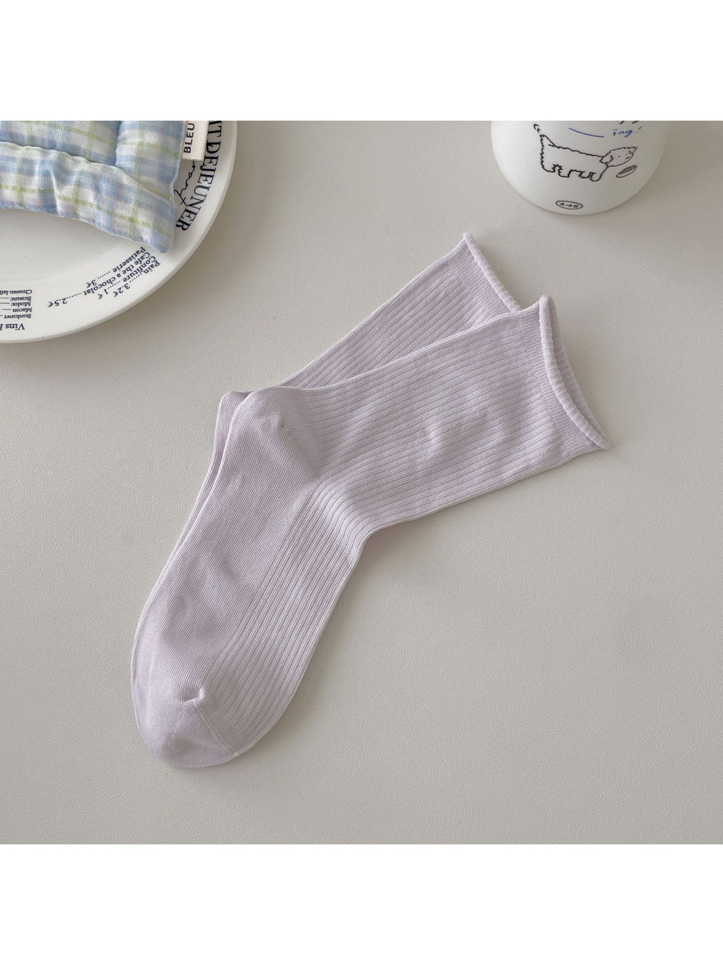 Rufia Rolled Edge Stripe Mid Calf Socks color options