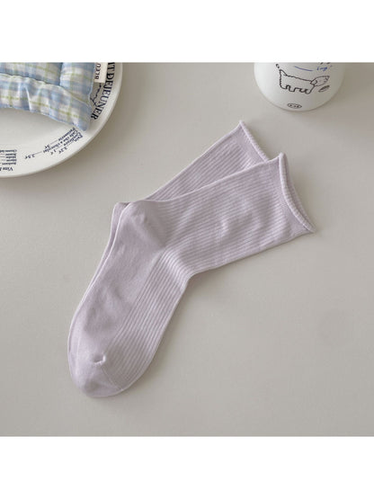 Rufia Rolled Edge Stripe Mid Calf Socks color options