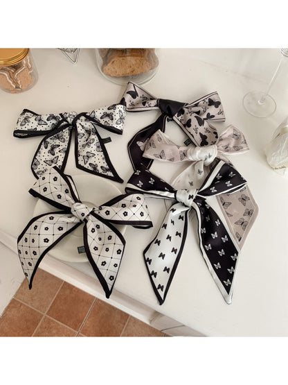 Scarvii Vintage Butterfly Motif Skinny Scarf