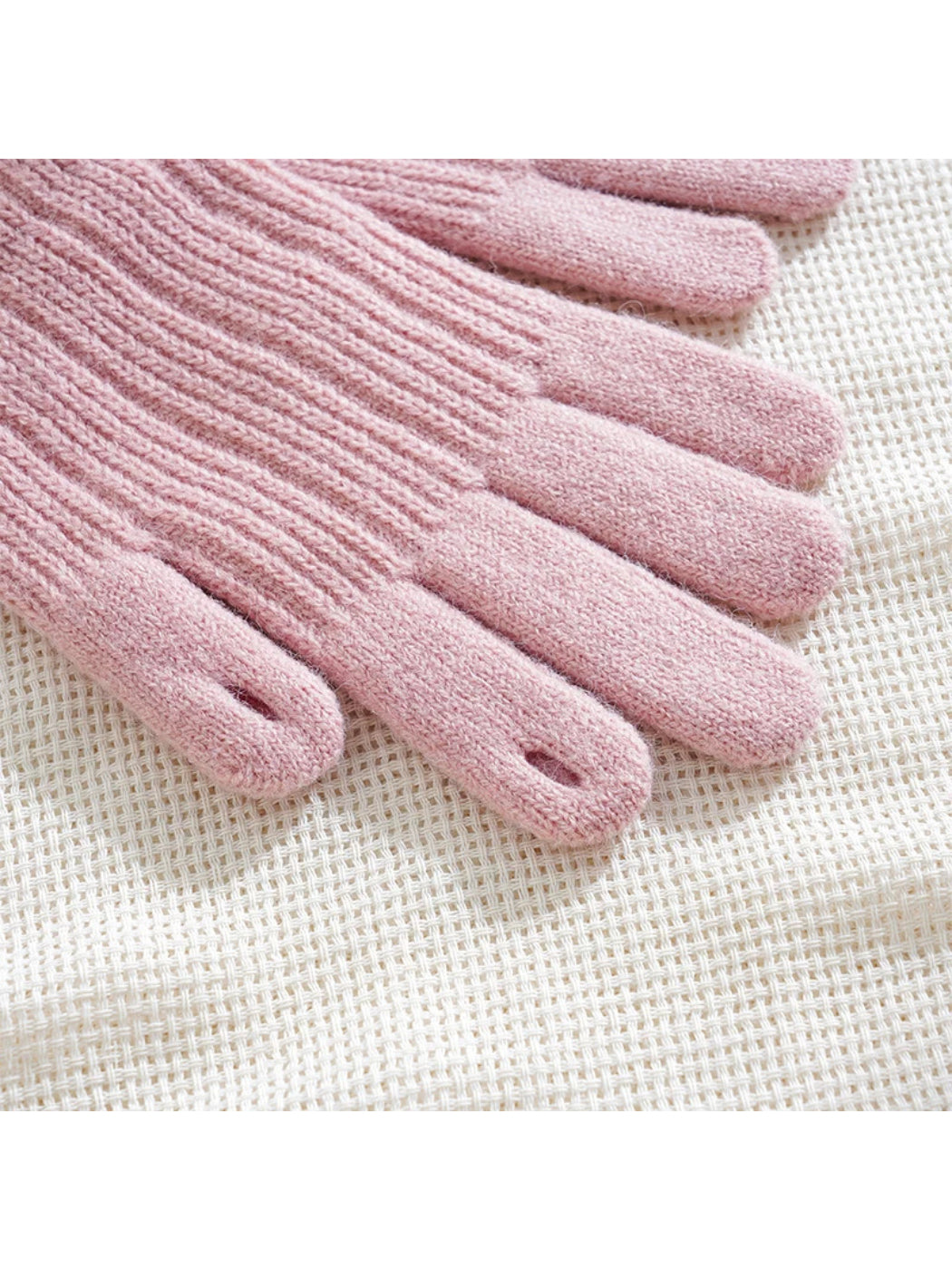 Gloving - Fuzzy Texture Ribbed Cuff Gloves
