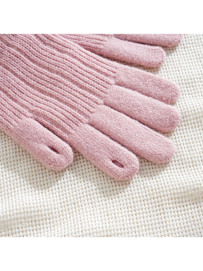 Gloving - Fuzzy Texture Ribbed Cuff Gloves