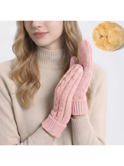 Gloving - Cable Knit Winter Mittens with Soft Lining