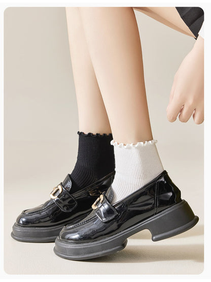 Rufia - Clean Ribbed Neutral Crew Socks