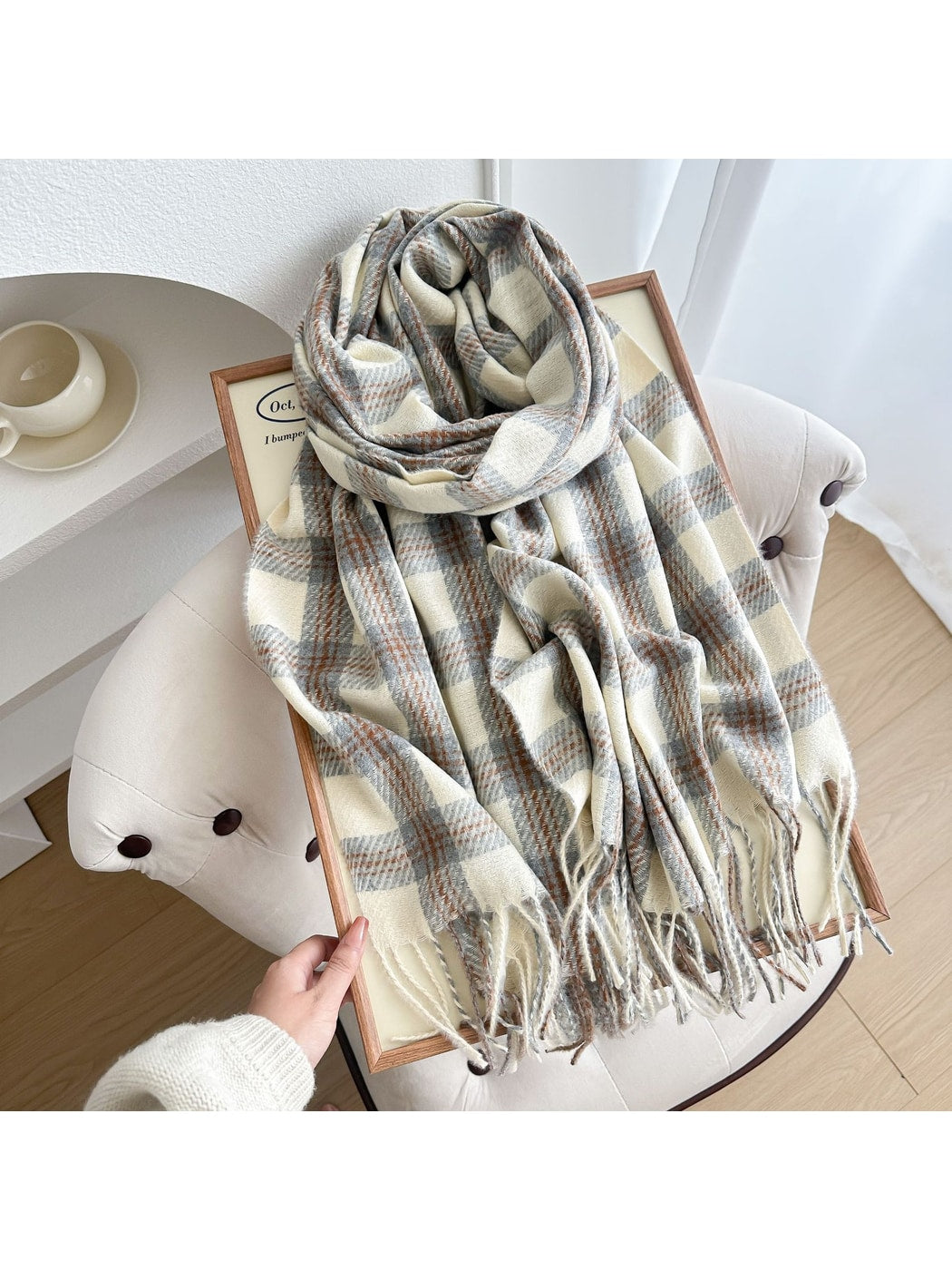 Scarvii - Classic Plaid Fringed Winter Scarf