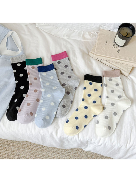 Rufia - Contrast Cuff Polka Crew Socks product image 2