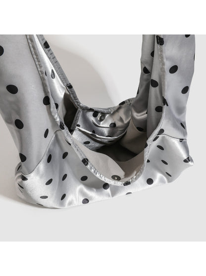 Cosbai - Polka Dot Slouchy Shoulder Bag
