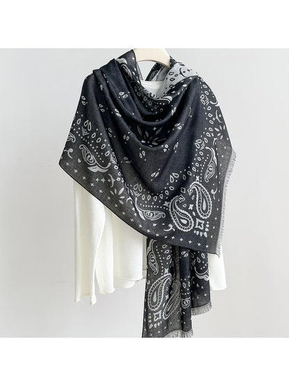 Scarvii - Summer Muted Paisley Print Wrap Scarf