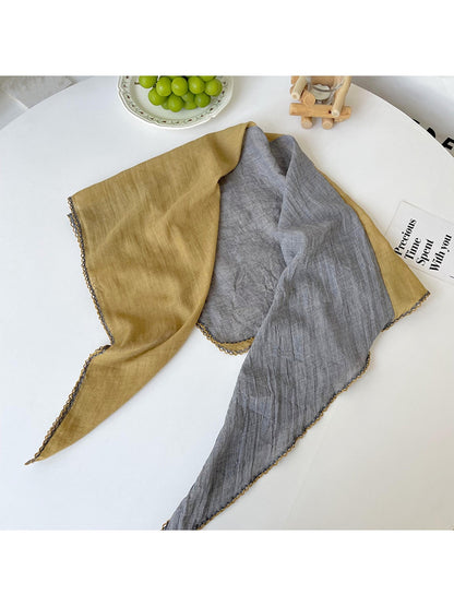 Scarvii - Contrast Trim Plain Weave Diamond-shaped Scarf