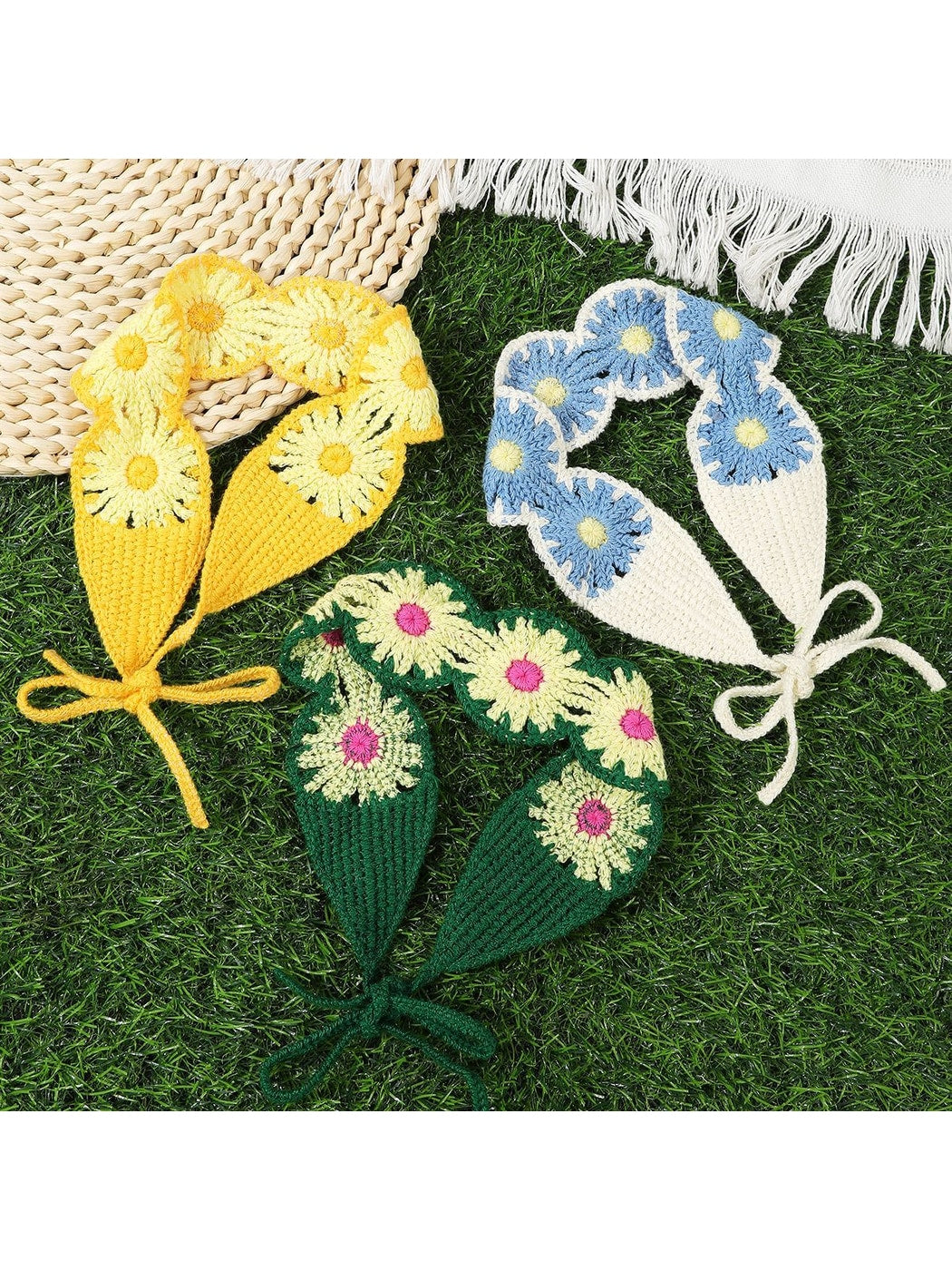 Scarvii - Boho Daisy Knit Front Hair Headband