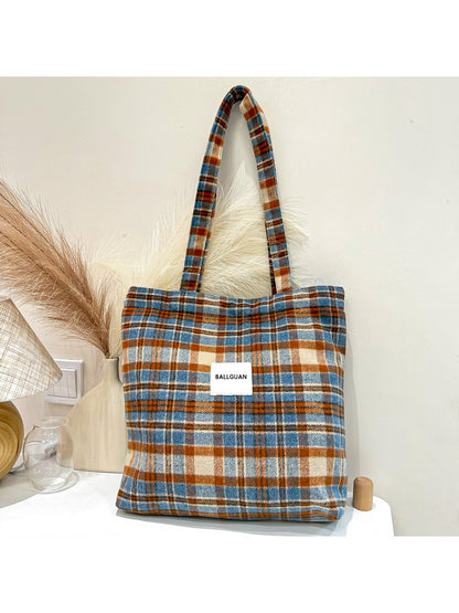 Cosbai – Plaid Crossbody Tote Bag