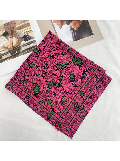 Scarvii - Stripe Floral Print Scarf - Elegant & Versatile