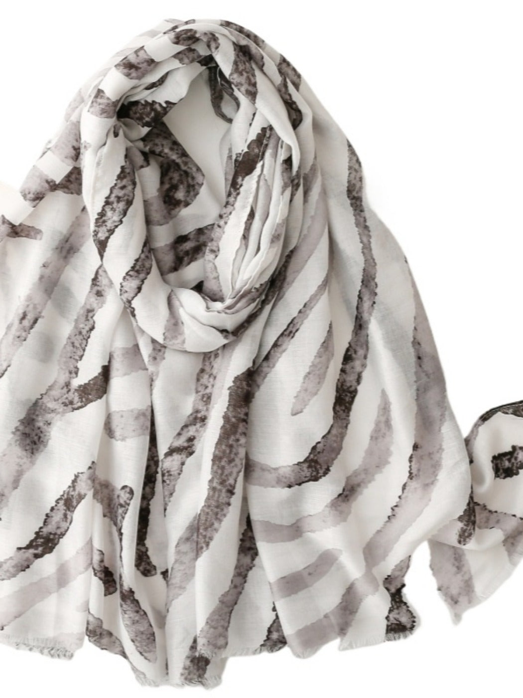 Scarvii - Soft Airy Oversized Zebra Stripe Lightweight Scarf
