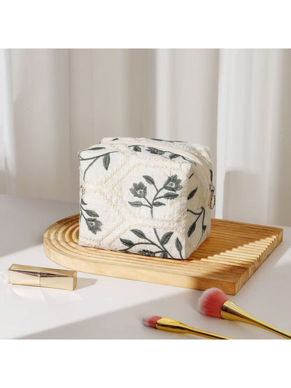 Cosbai - Women's Floral Print Handheld Cosmetic Bag