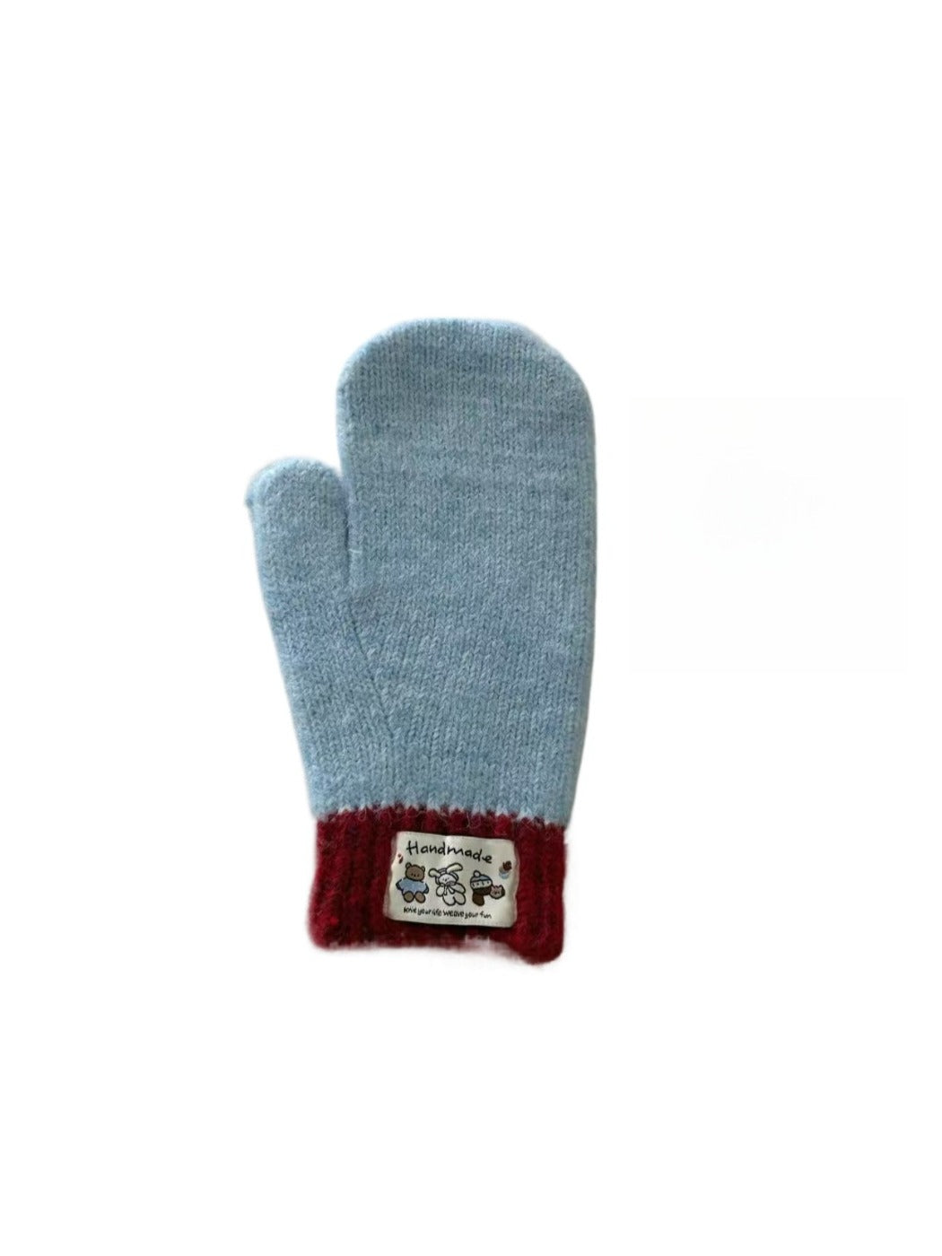Gloving - Classic Color-Block Full-Cover Knitted Mittens