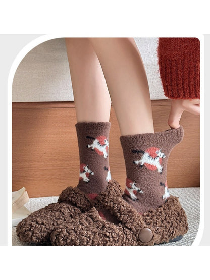 Rufia - Cozy Animal Pattern Crew Socks