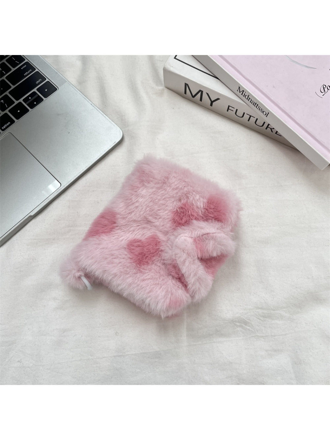 Cosbai - Plush Pattern Mini Pouch Heart