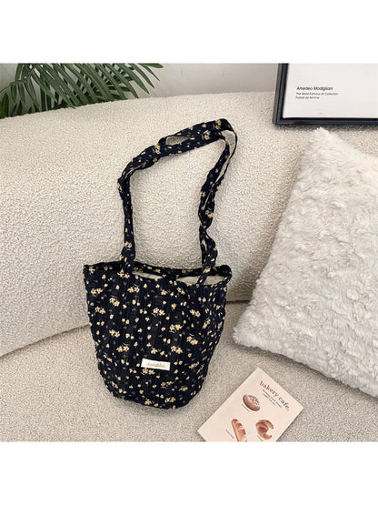 Cosbai - Vintage Floral Shoulder Tote