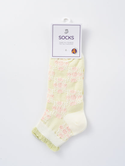 Rufia - Pastel Green & Pink Summer Ankle Socks