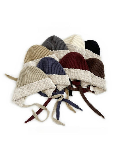 Haila - Knitted Beanie with Plush Trim & Earflaps