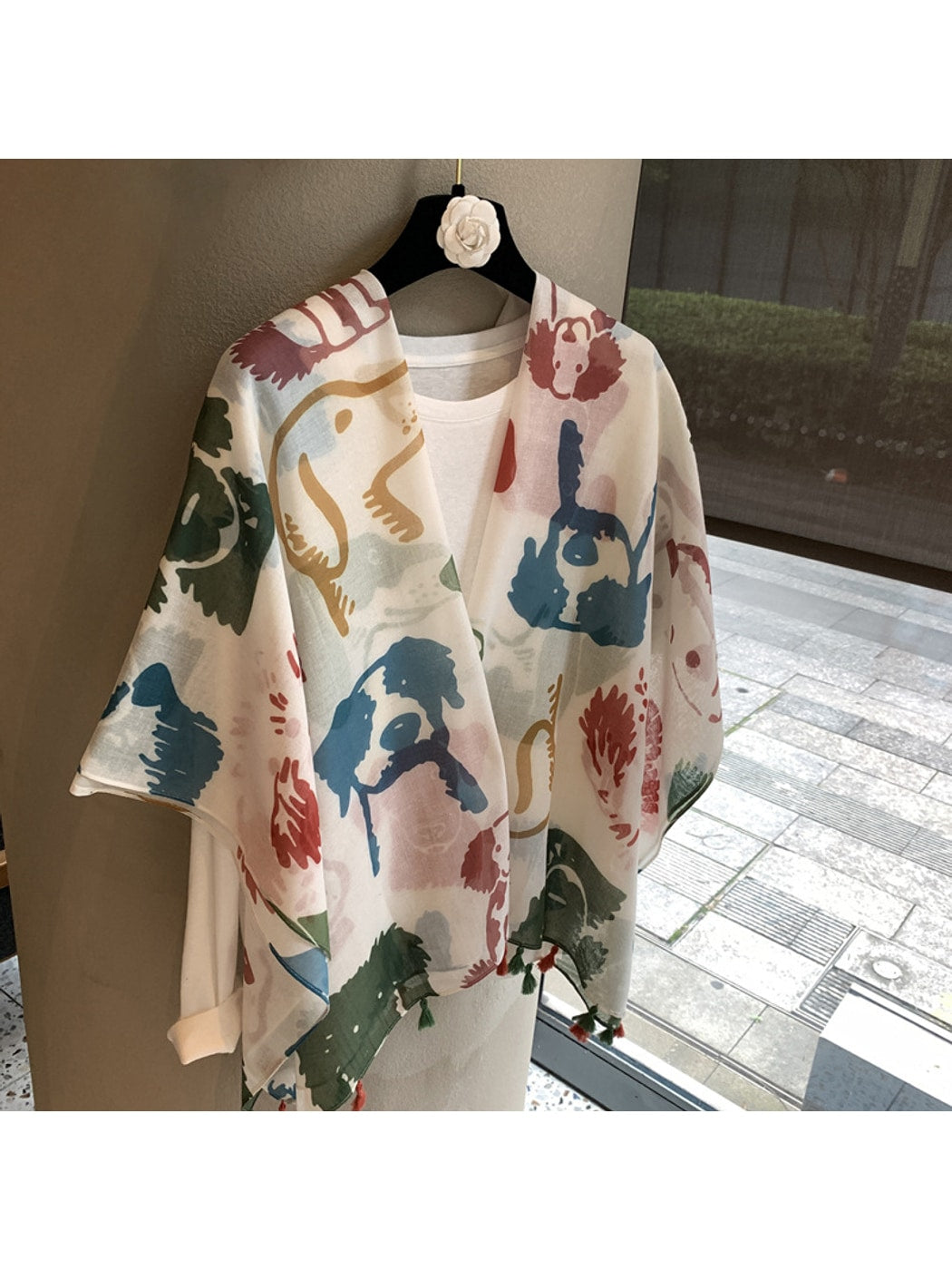 Scarvii - Abstract Dog Print Rectangular Shawl