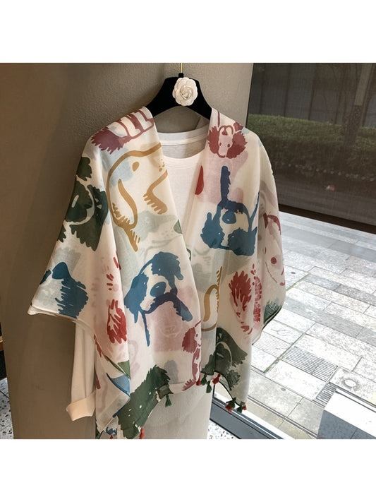 Scarvii Abstract Dog Print Rectangular Shawl product image
