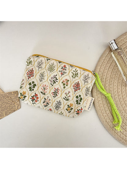 Cosbai - Floral Zipper Cosmetic Pouch