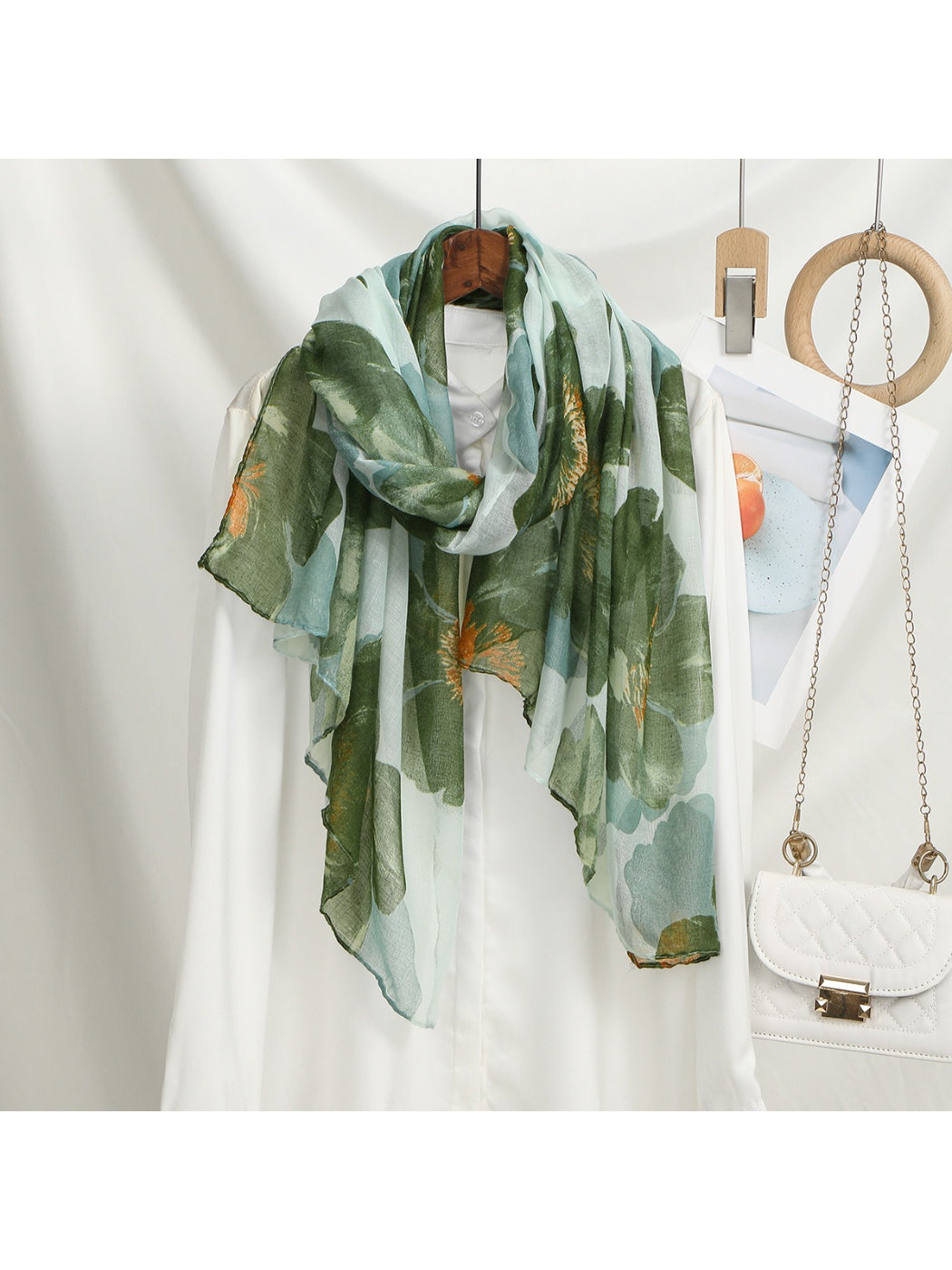 Scarvii Abstract Floral Print Lightweight Scarf