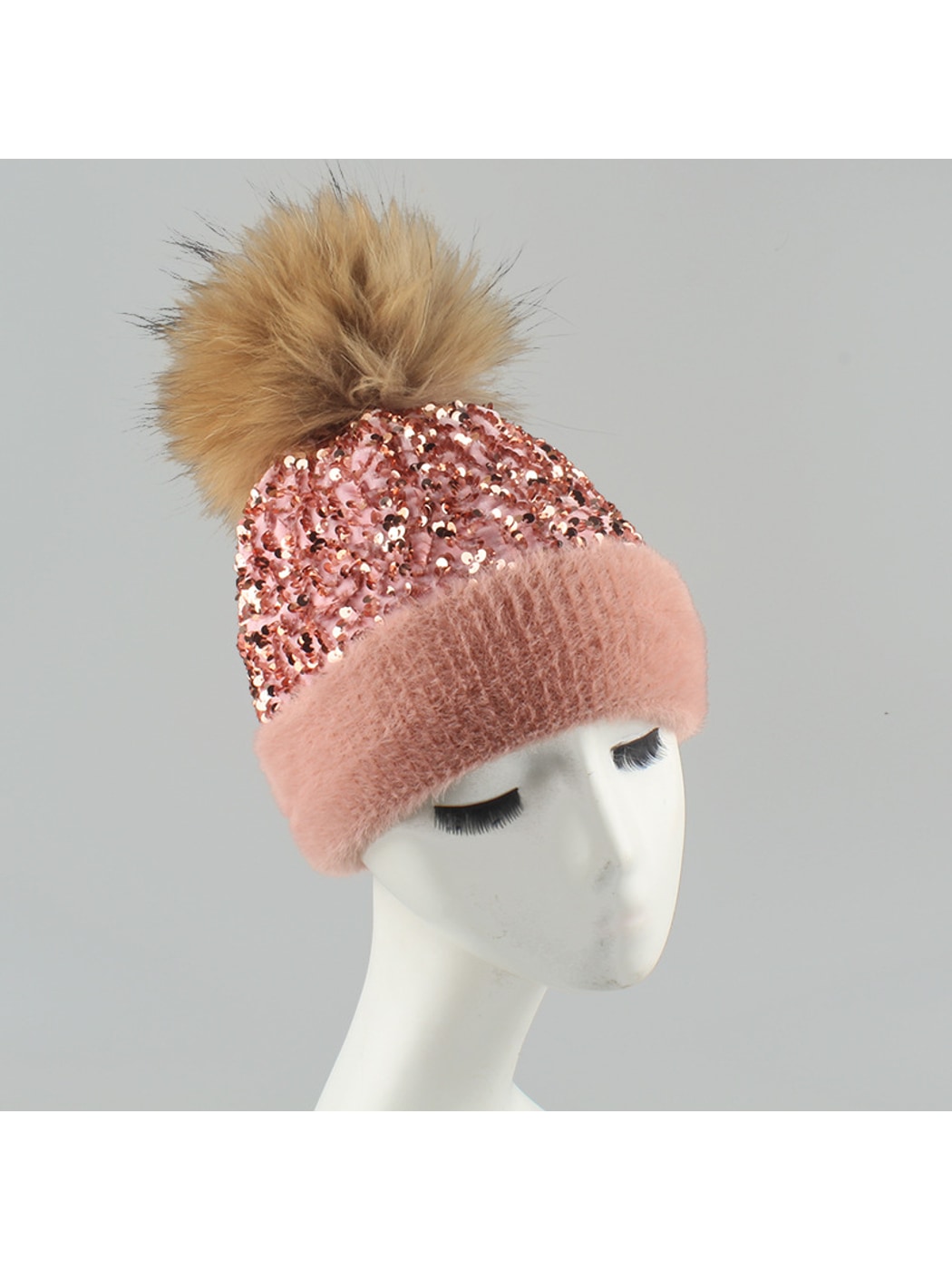 Haila - Women's Pom Pom High Crown Knit Beanie