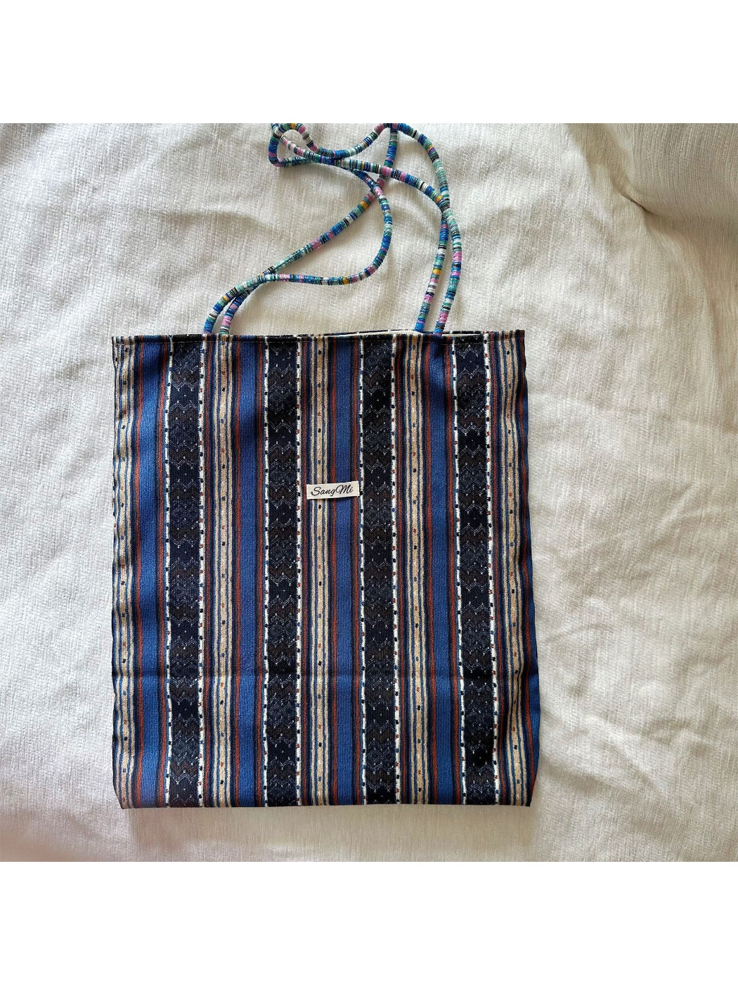Cosbai - Stripe Pattern Soft Shoulder Bag