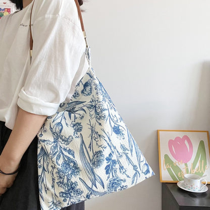 Blue Garden Soft Hobo Bag detail view