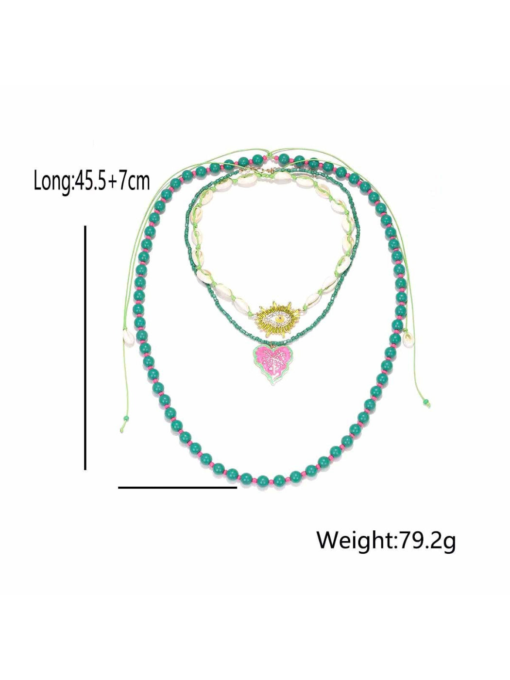 Neckit layered beaded necklace with leaf pendant photographed on a dark textured background