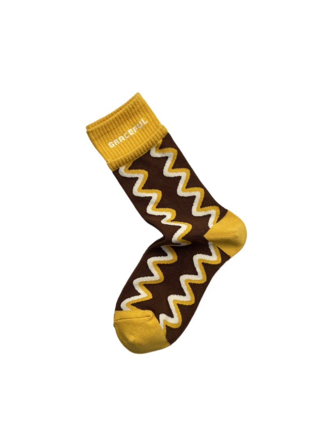 Rufia – Wave Letter Colorblock Crew Socks